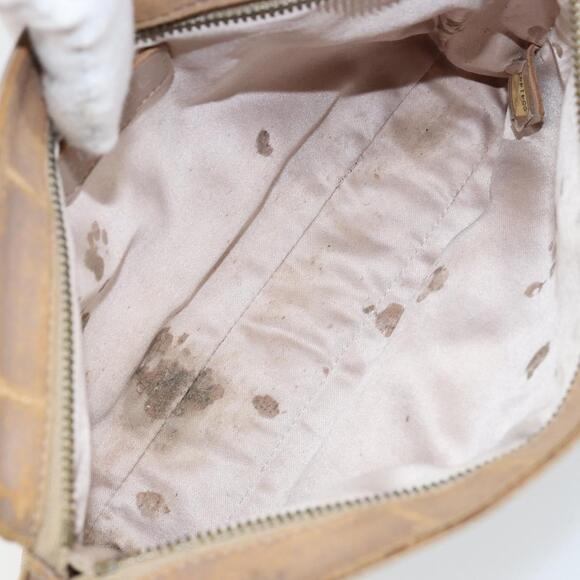 CHANEL New Travel Line Pouch Nylon Beige CC Auth 148196